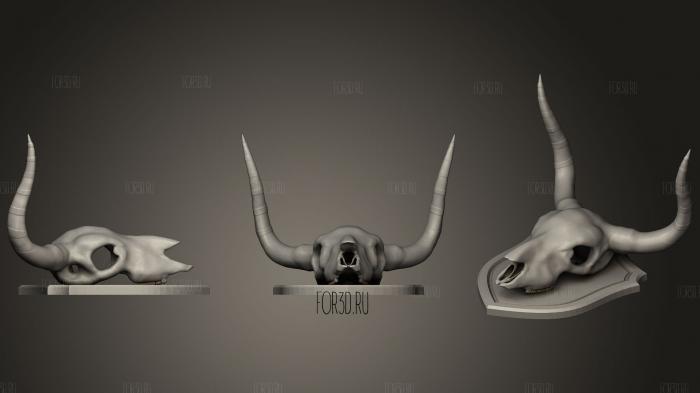 Cow Skull On Shield stl model for CNC